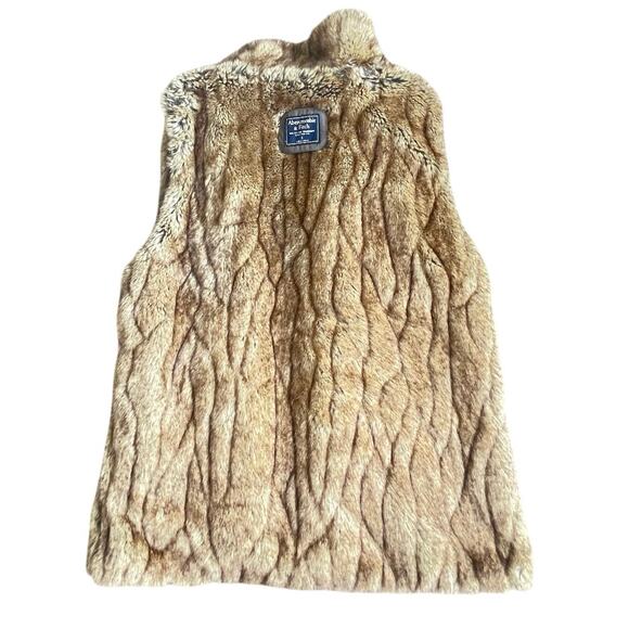 Y2K ABERCROMBIE & FITCH OPEN VEST FAUX FUR SZ SMALL  GRUNGE VERSATILE AESTHETIC - Picture 12 of 16